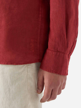 Raphael linen polo in red