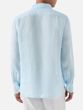 Light blue Raphael shirt in pure linen