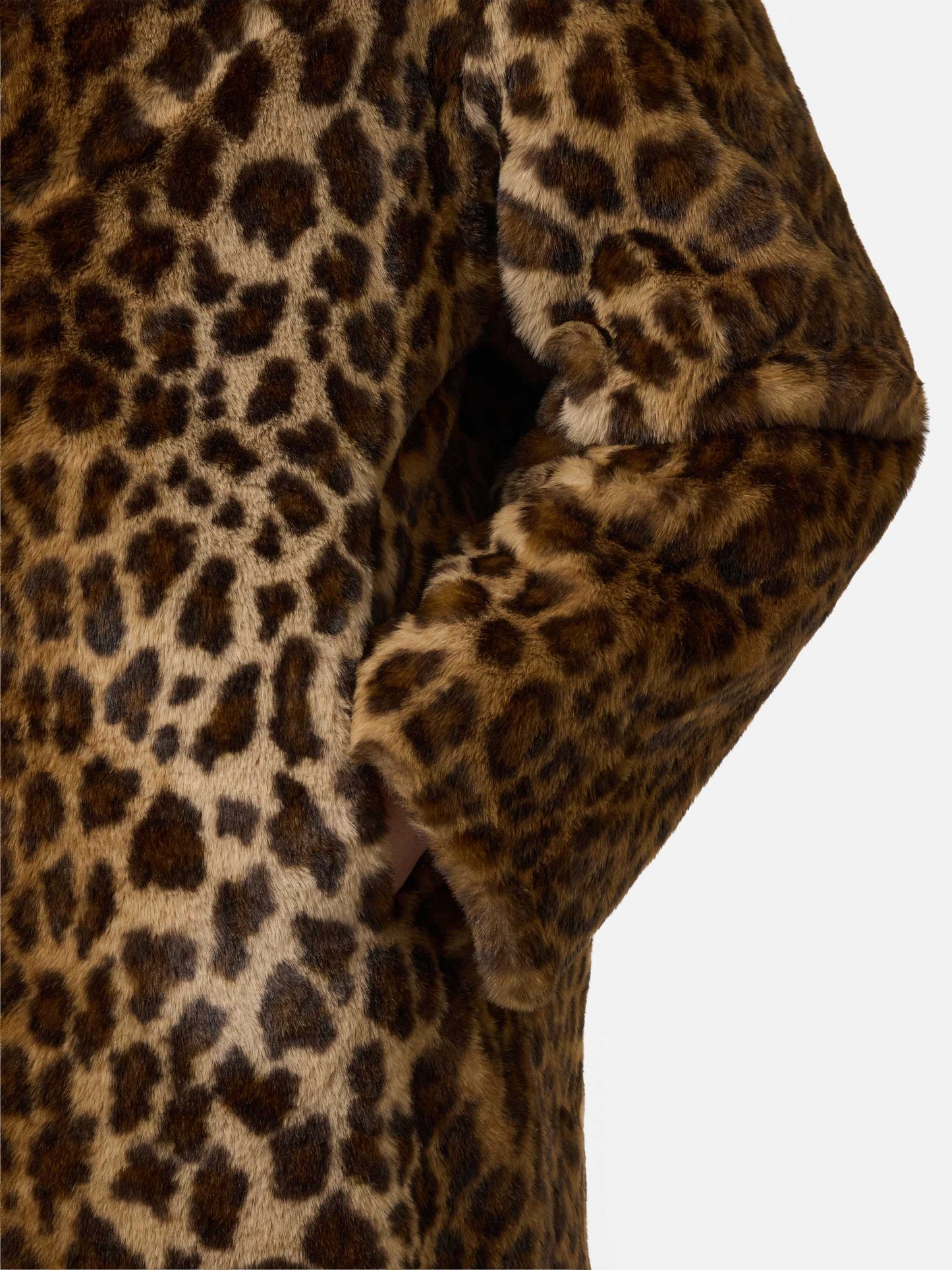 Cappotto Rouge in faux fur con stampa leopardata