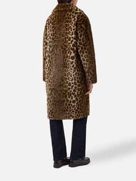 Cappotto Rouge in faux fur con stampa leopardata