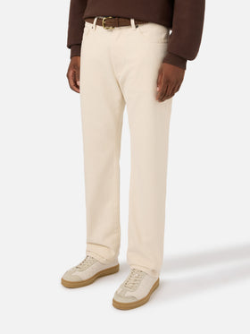 Beige Riverdale cotton five pocket trousers