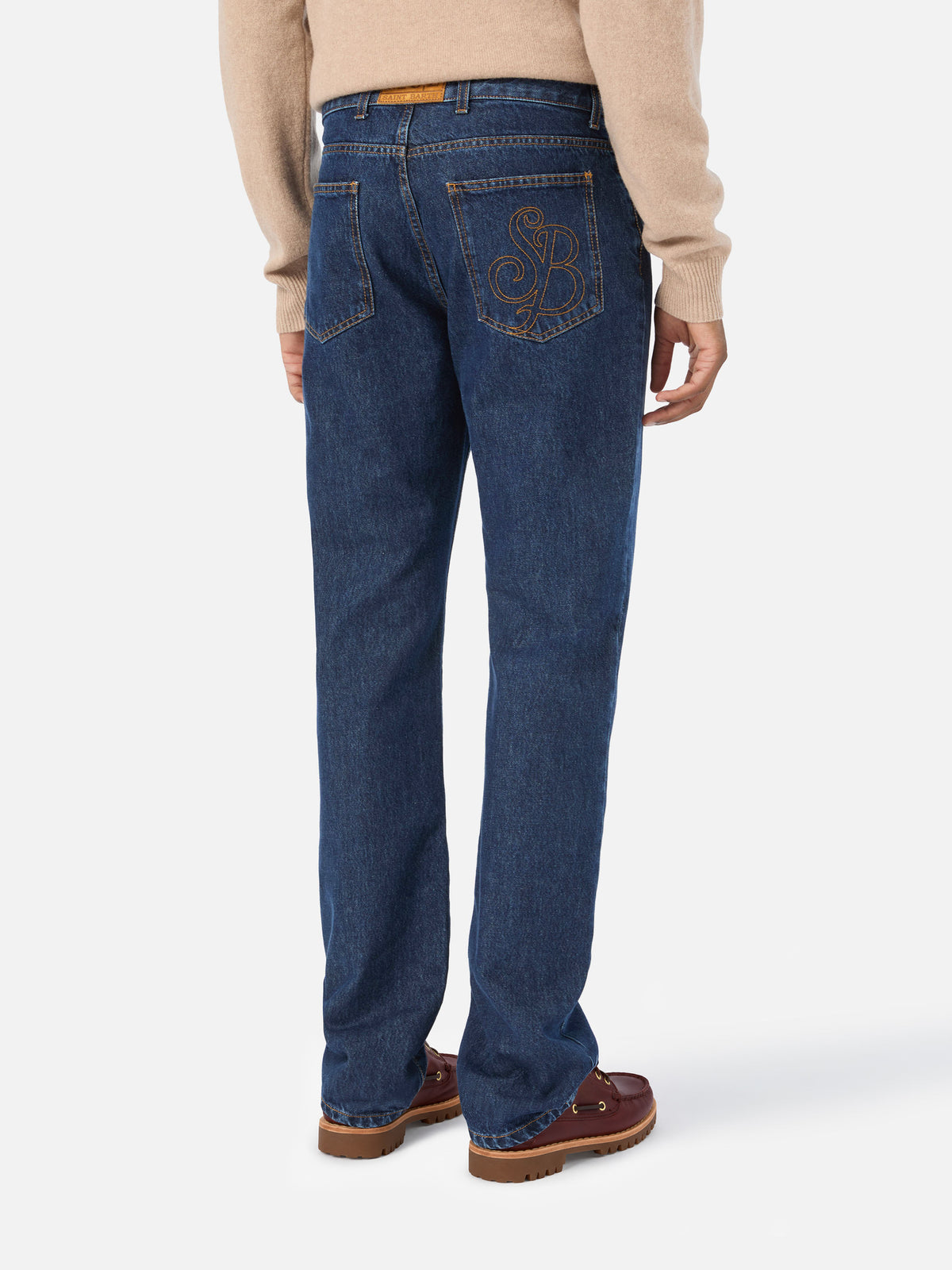 Jeans azzurri in denim Riverdale con finitura stone wash