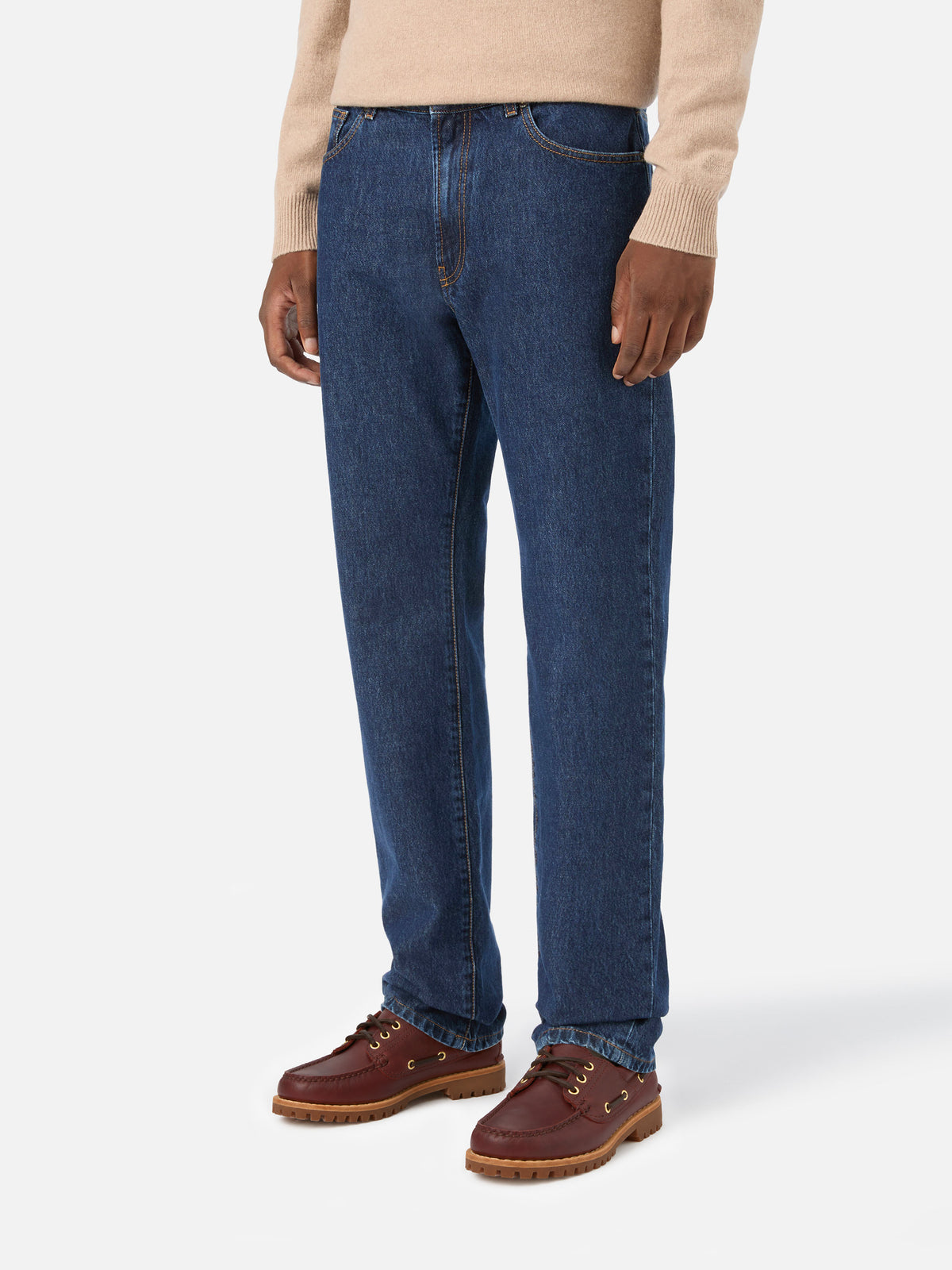 Jeans azzurri in denim Riverdale con finitura stone wash