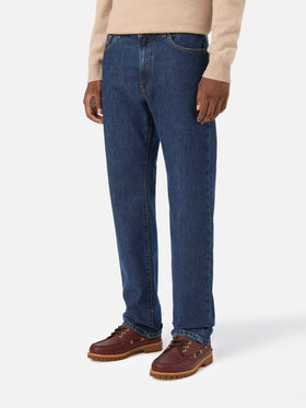 Jeans azzurri in denim Riverdale con finitura stone wash