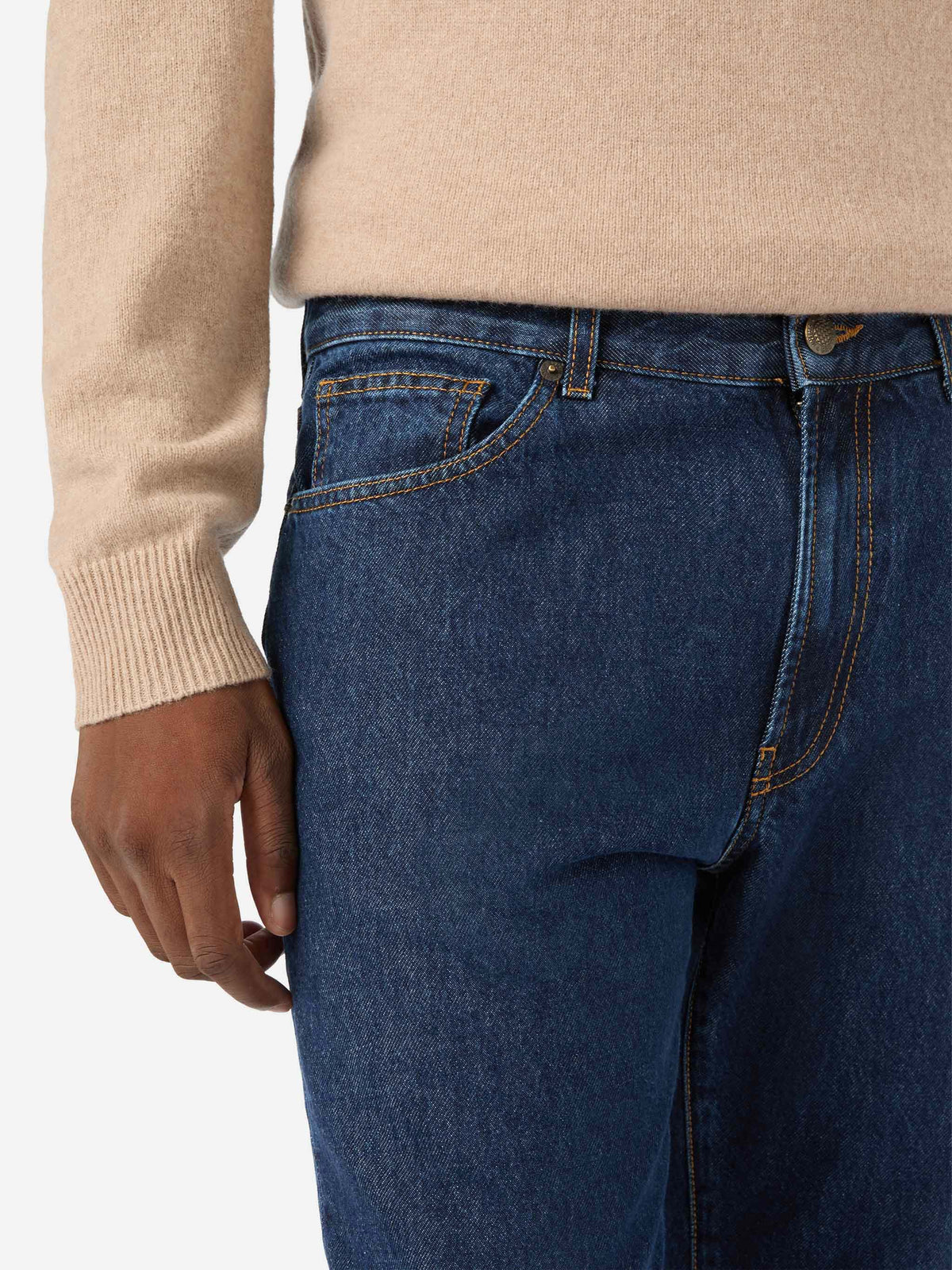 Jeans azzurri in denim Riverdale con finitura stone wash