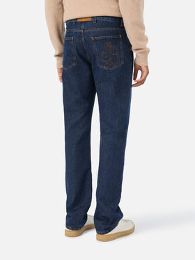 Jeans Riverdale azzurri in denim con finitura stone wash