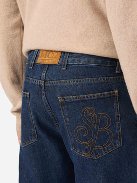 Jeans Riverdale azzurri in denim con finitura stone wash