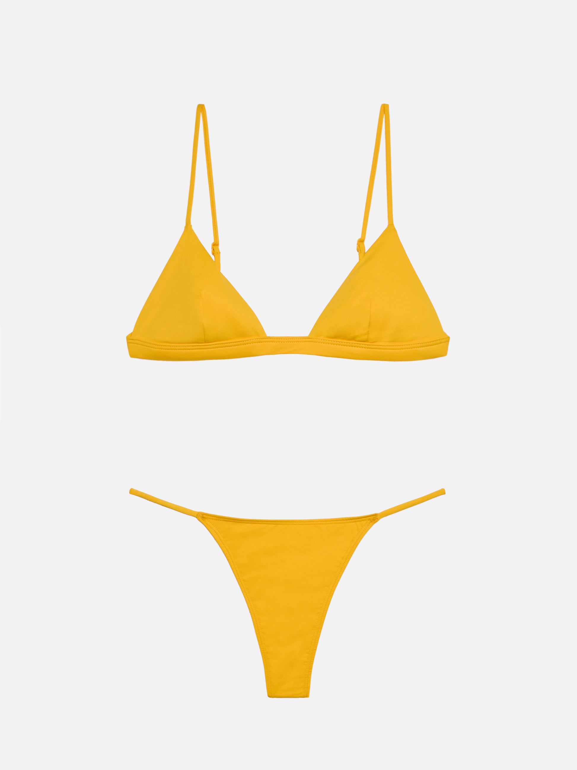 Jodene yellow cheeky swim briefs - Rylie yellow triangle top - MC2 Saint Barth