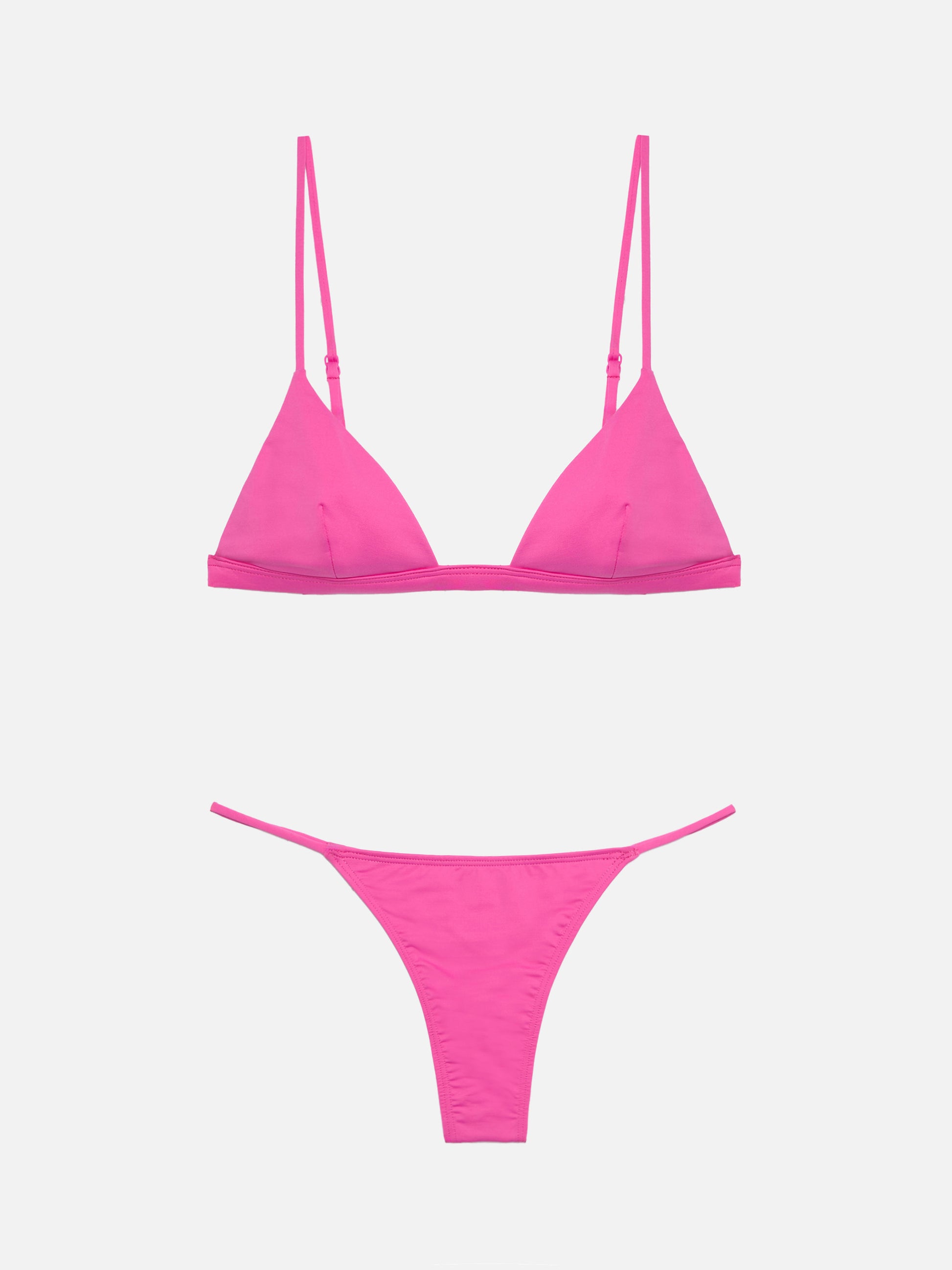 Jodene fuchsia cheeky swim briefs - Rylie fuchsia triangle top - MC2 Saint Barth