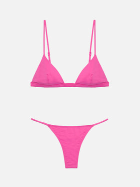 Jodene fuchsia cheeky swim briefs - Rylie fuchsia triangle top - MC2 Saint Barth