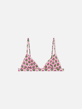 Top de bikini triangular con estampado floral Rylie 