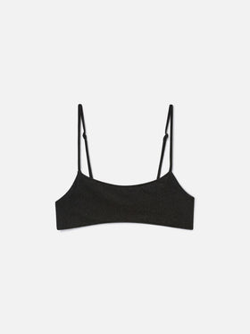 Haut de bikini brassière Sadie noir en lurex 