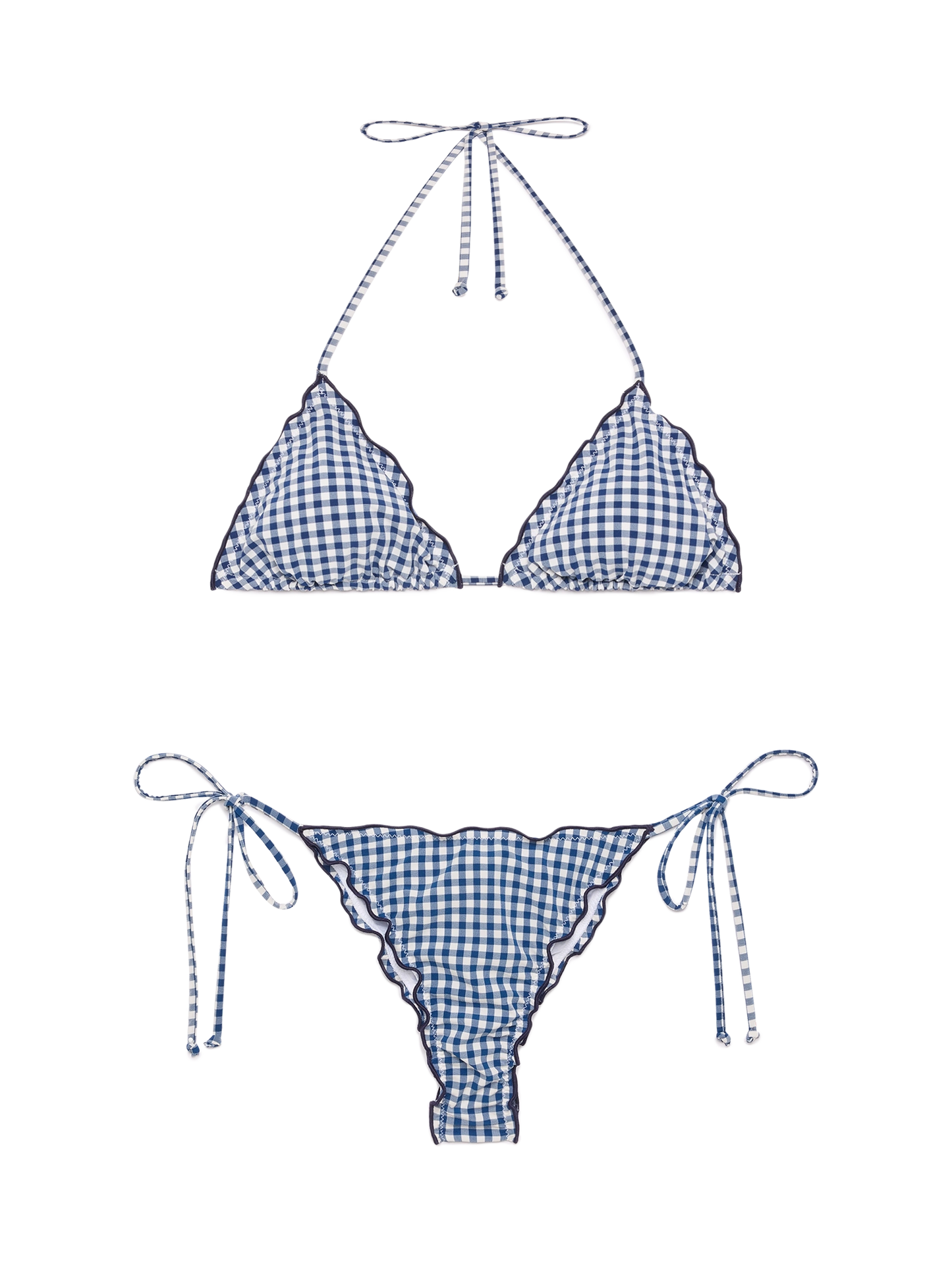 Classic triangle bikini Sagittarius Miami with gingham print - MC2 Saint Barth