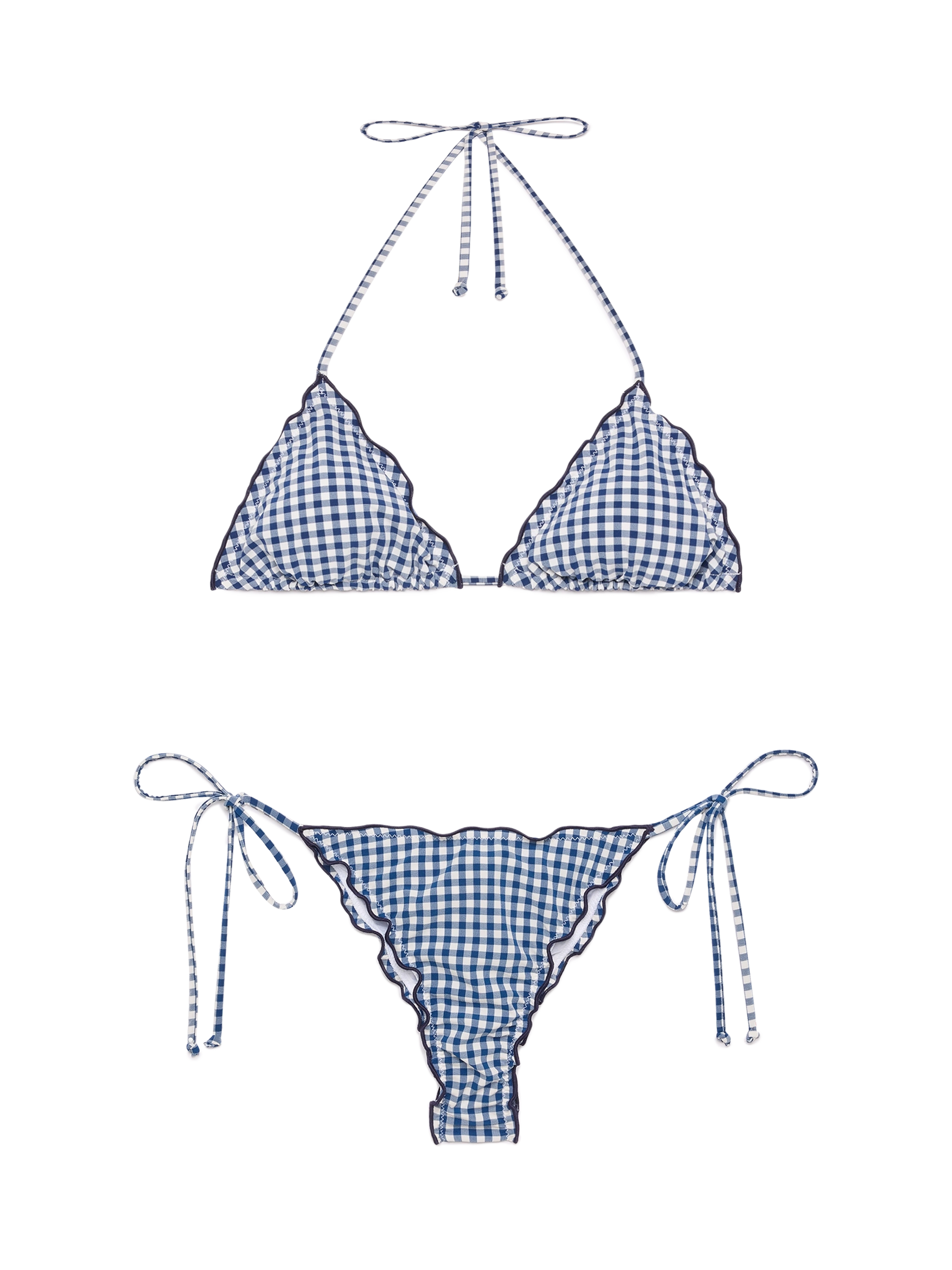 Classic triangle bikini Sagittarius Miami with gingham print - MC2 Saint Barth