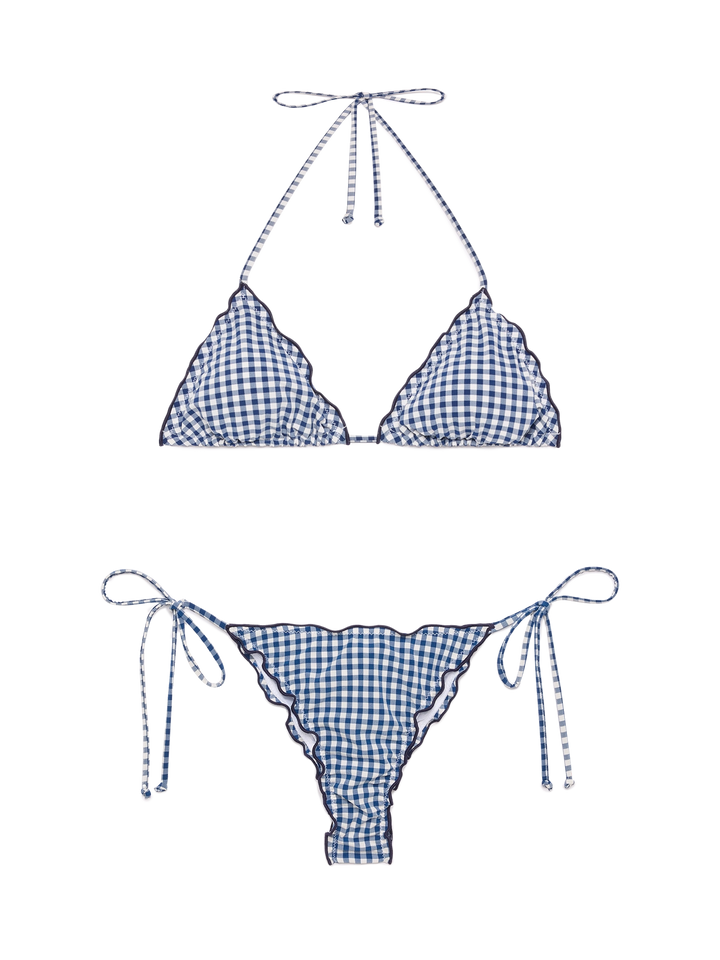 Classic triangle bikini Sagittarius Miami with gingham print - MC2 Saint Barth