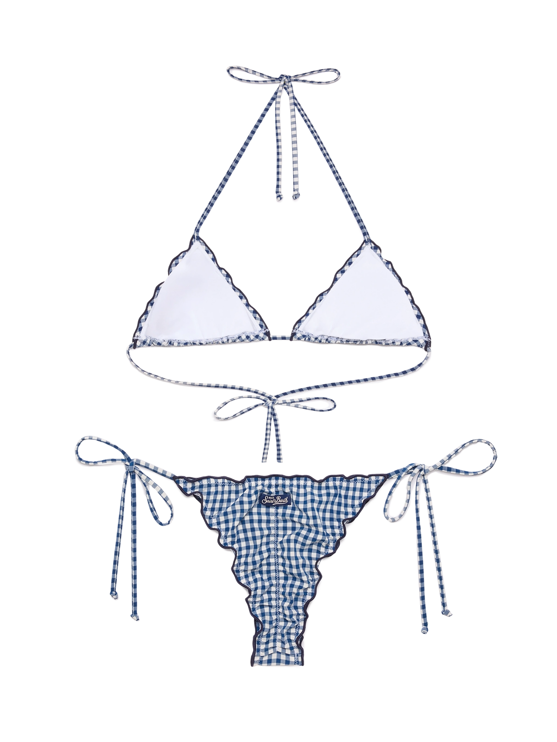 Classic triangle bikini Sagittarius Miami with gingham print - MC2 Saint Barth