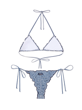 Classic triangle bikini Sagittarius Miami with gingham print - MC2 Saint Barth