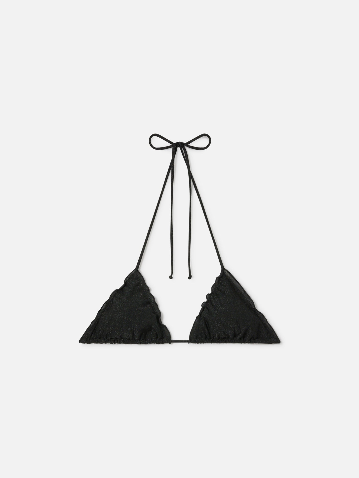 Top bikini Sagittarius triangolo in lurex nero