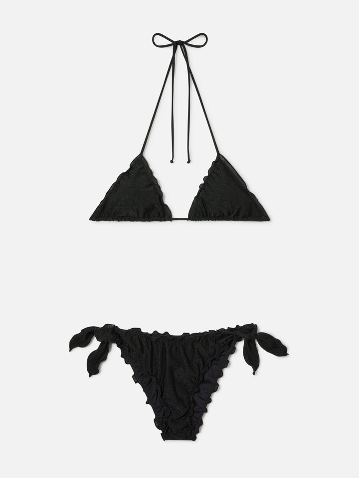 Sagittarius Moon triangle bikini in black lurex