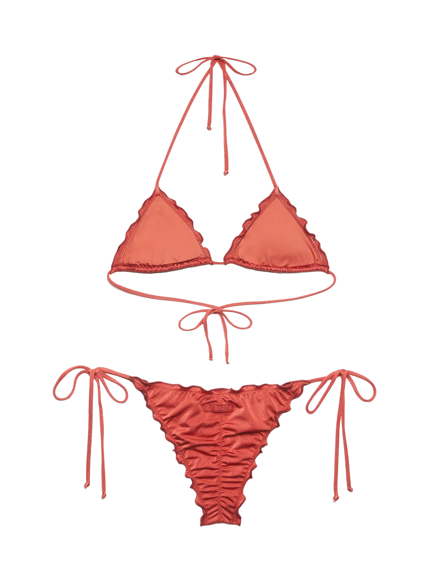 Classic triangle bikini Sagittarius Miami in shimmer brick red - MC2 Saint Barth