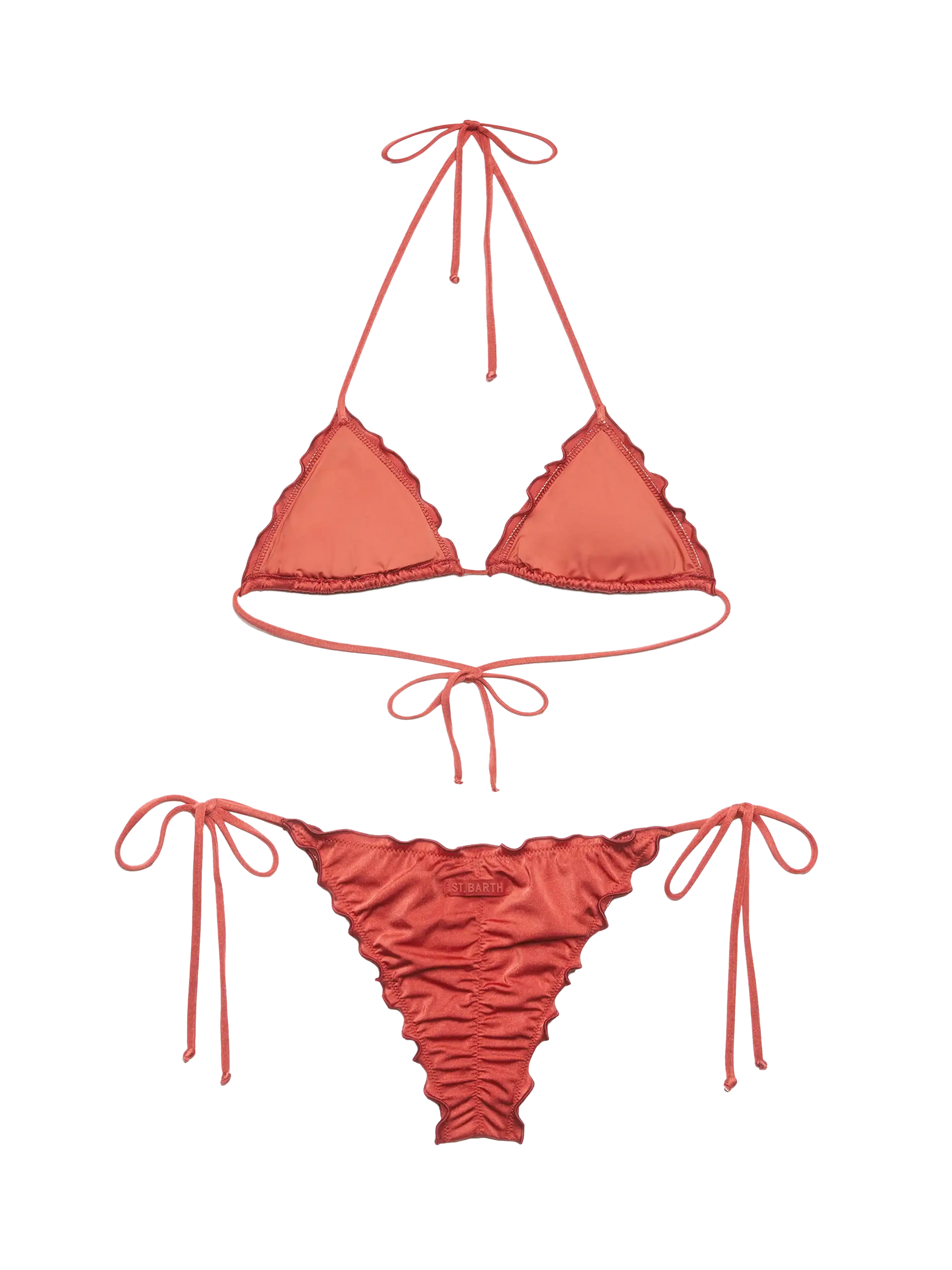 Classic triangle bikini Sagittarius Miami in shimmer brick red - MC2 Saint Barth