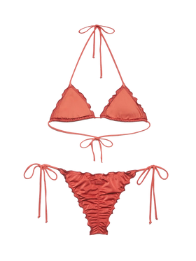Classic triangle bikini Sagittarius Miami in shimmer brick red - MC2 Saint Barth