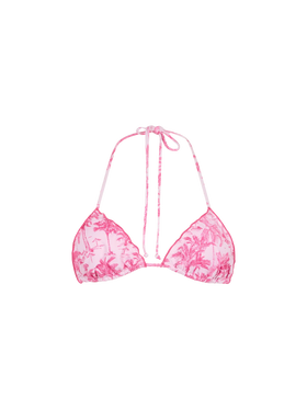 Woman toile de jouy classic triangle beach top Sagittarius - MC2 Saint Barth