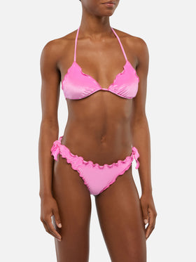 Bikini triangolo classico Sagittarius Moon in velluto color rosa