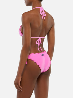 Bikini triangolo classico Sagittarius Moon in velluto color rosa