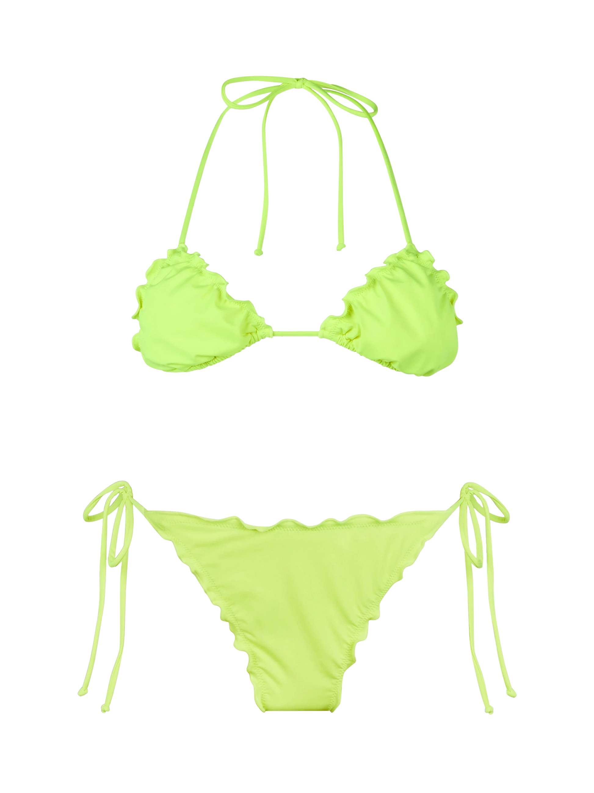 Woman fluo yellow classic triangle bikini Sagittarius Miami - MC2 Saint Barth