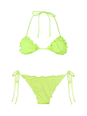 Woman fluo yellow classic triangle bikini Sagittarius Miami - MC2 Saint Barth