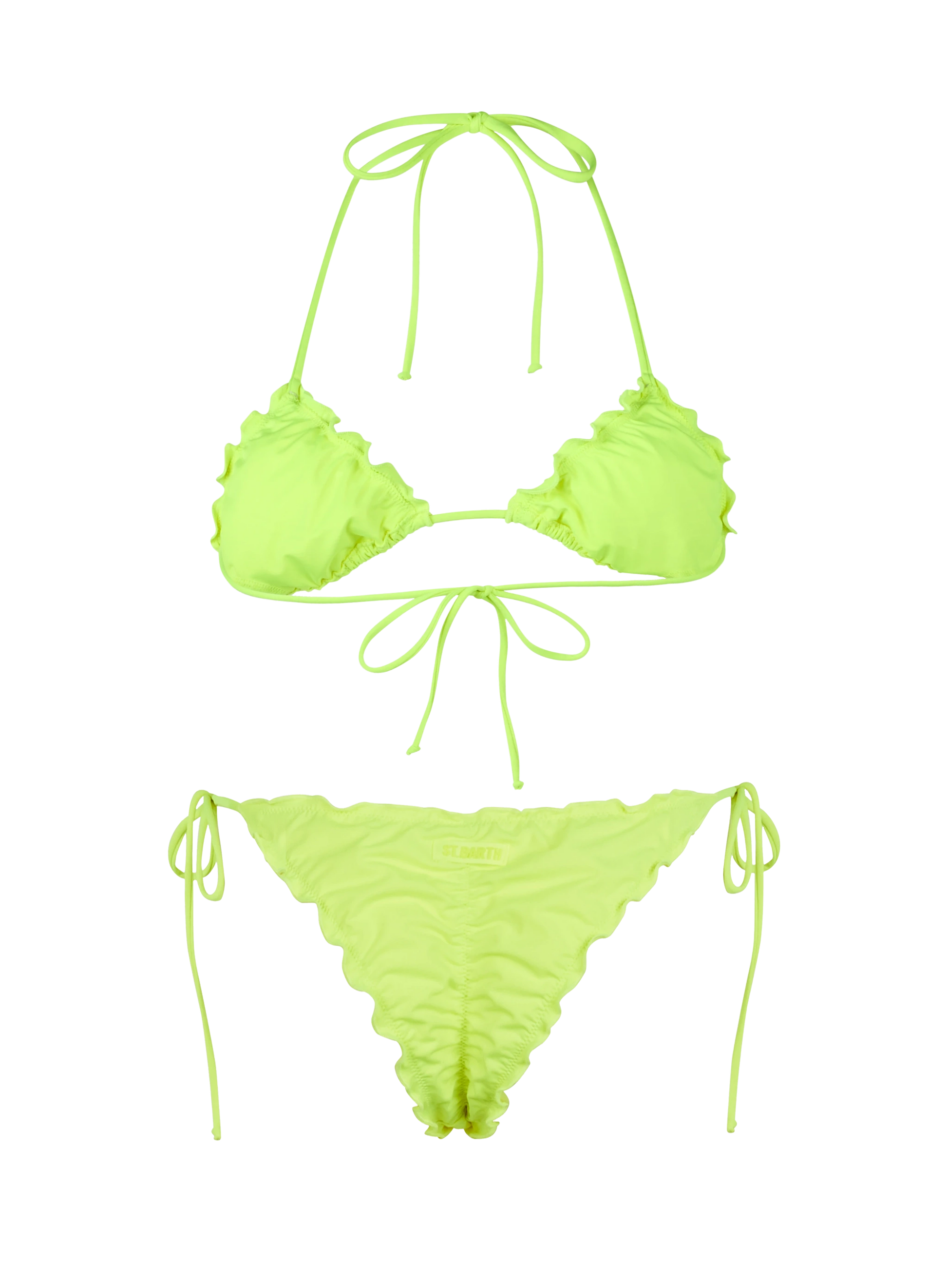 Woman fluo yellow classic triangle bikini Sagittarius Miami - MC2 Saint Barth