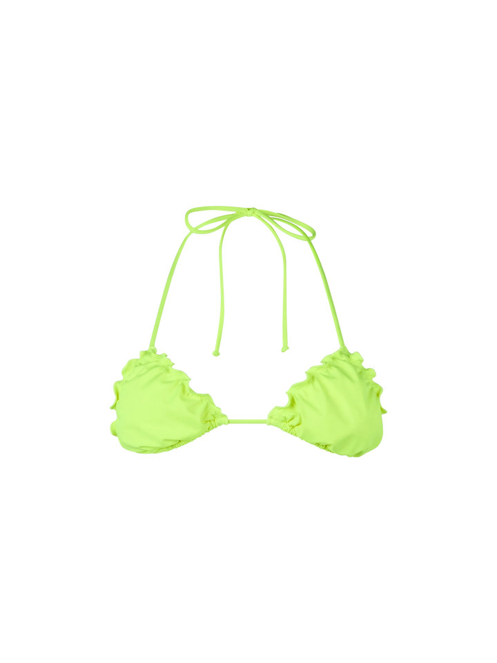 Woman fluo yellow triangle beach top Sagittarius - MC2 Saint Barth