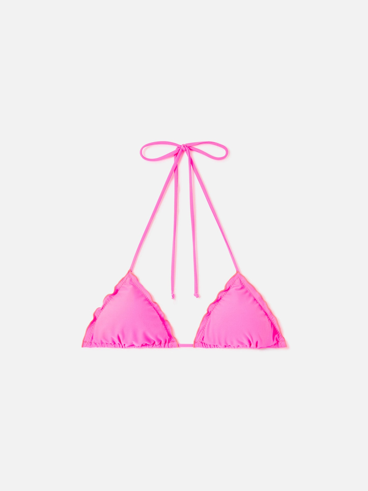 Top de bikini triangular Sagittarius rosa flúor 