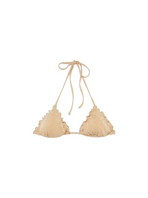 Sagittarius beige lurex classic triangle top - MC2 Saint Barth