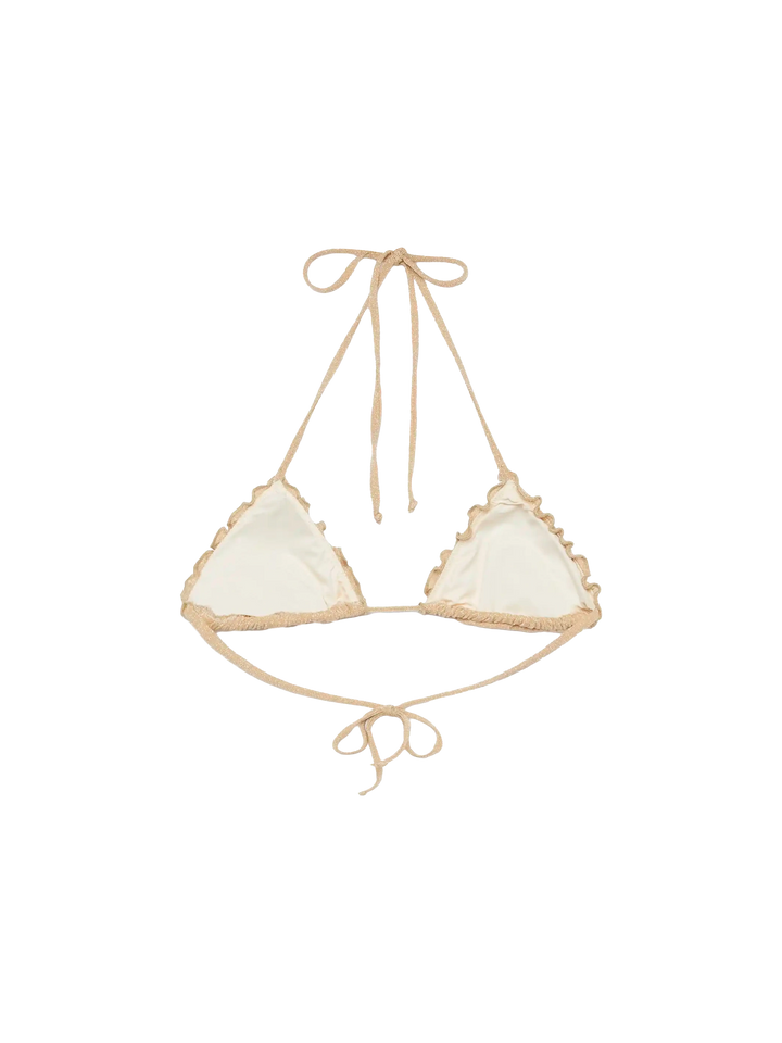 Sagittarius beige lurex classic triangle top - MC2 Saint Barth