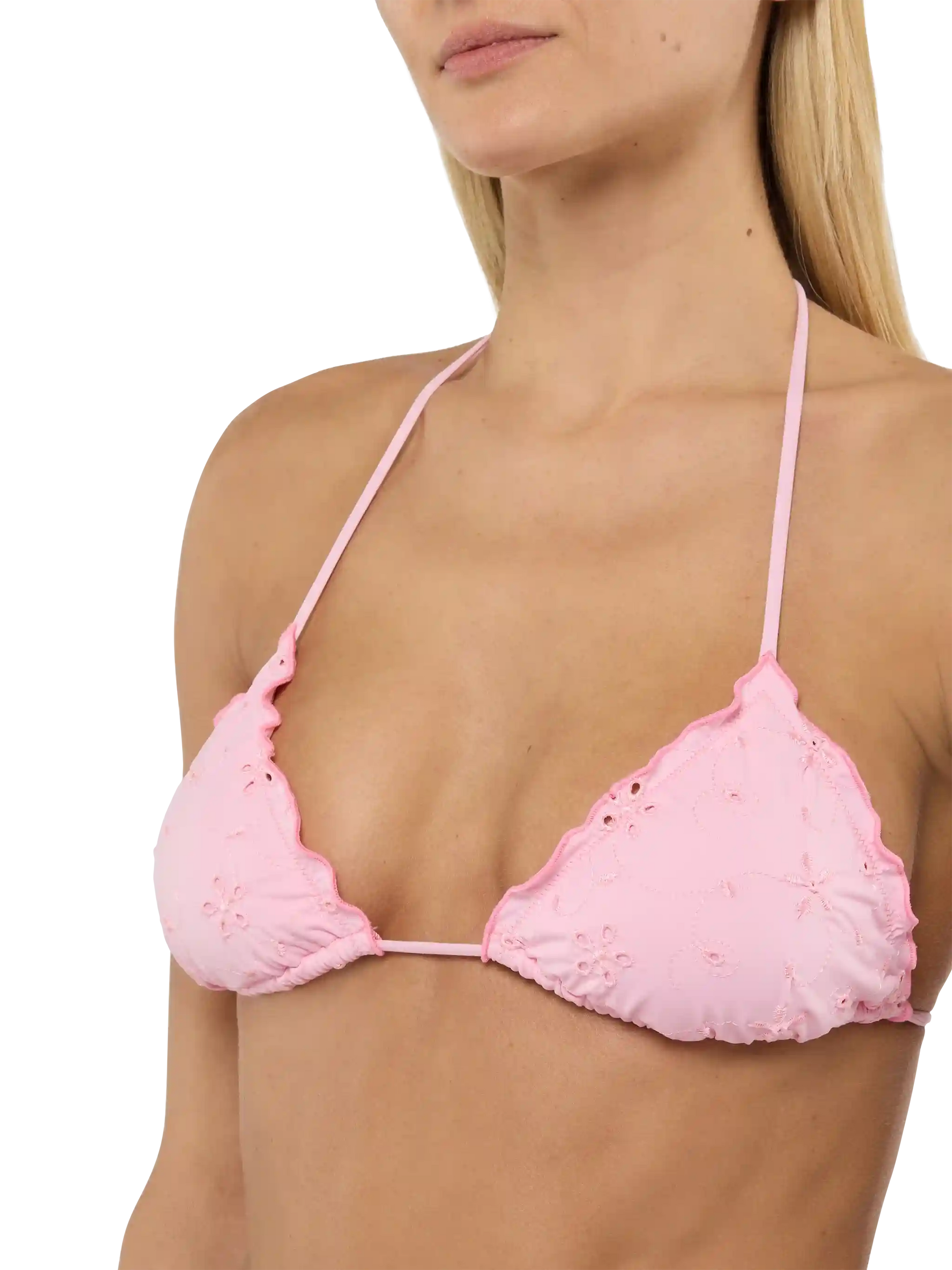 Sagittarius classic pink Sangallo lace triangle top - MC2 Saint Barth