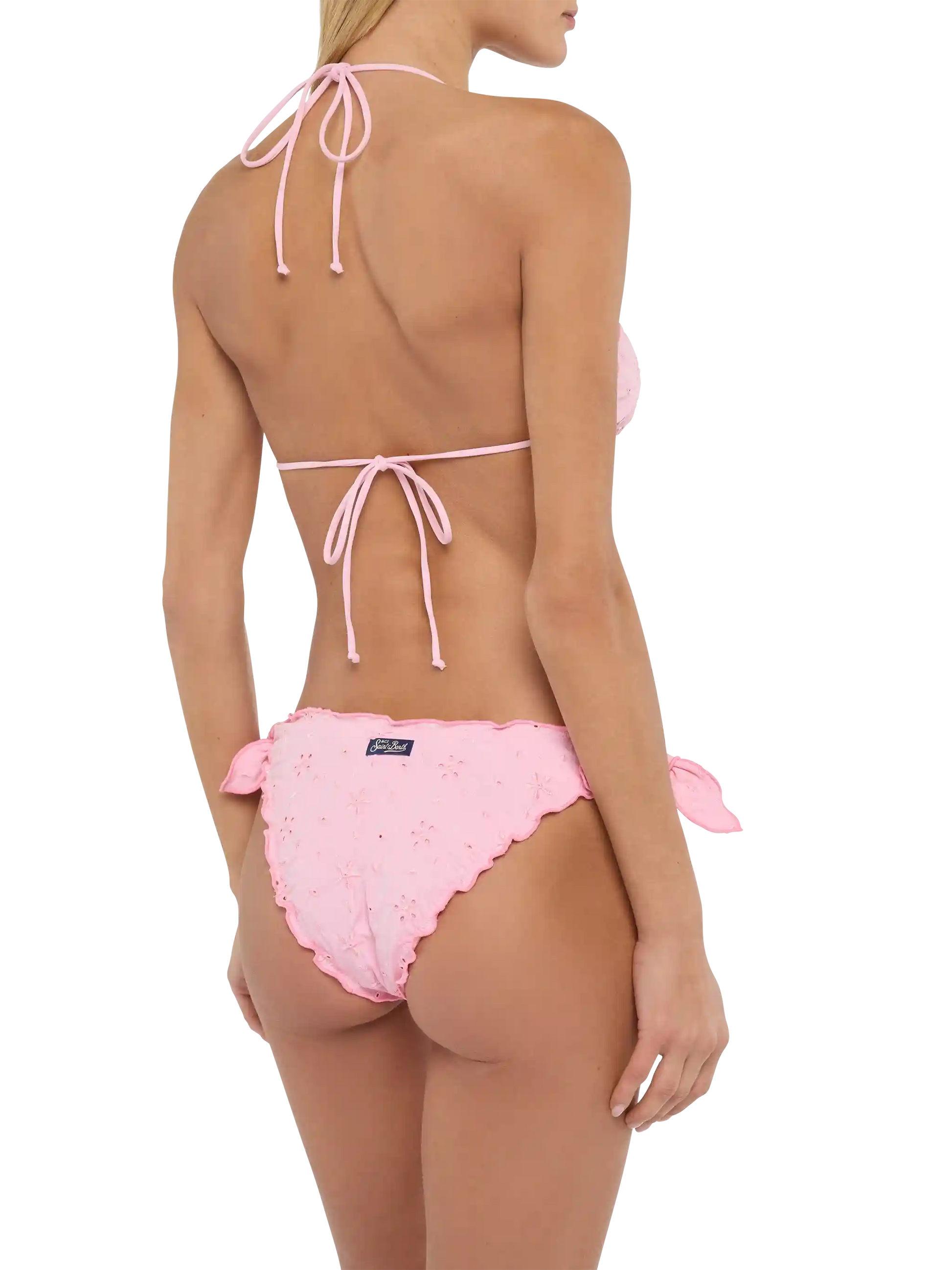 Classic triangle bikini Sagittarius Moon in pink Sangallo lace - MC2 Saint Barth