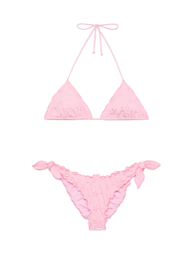 Classic triangle bikini Sagittarius Moon in pink Sangallo lace - MC2 Saint Barth