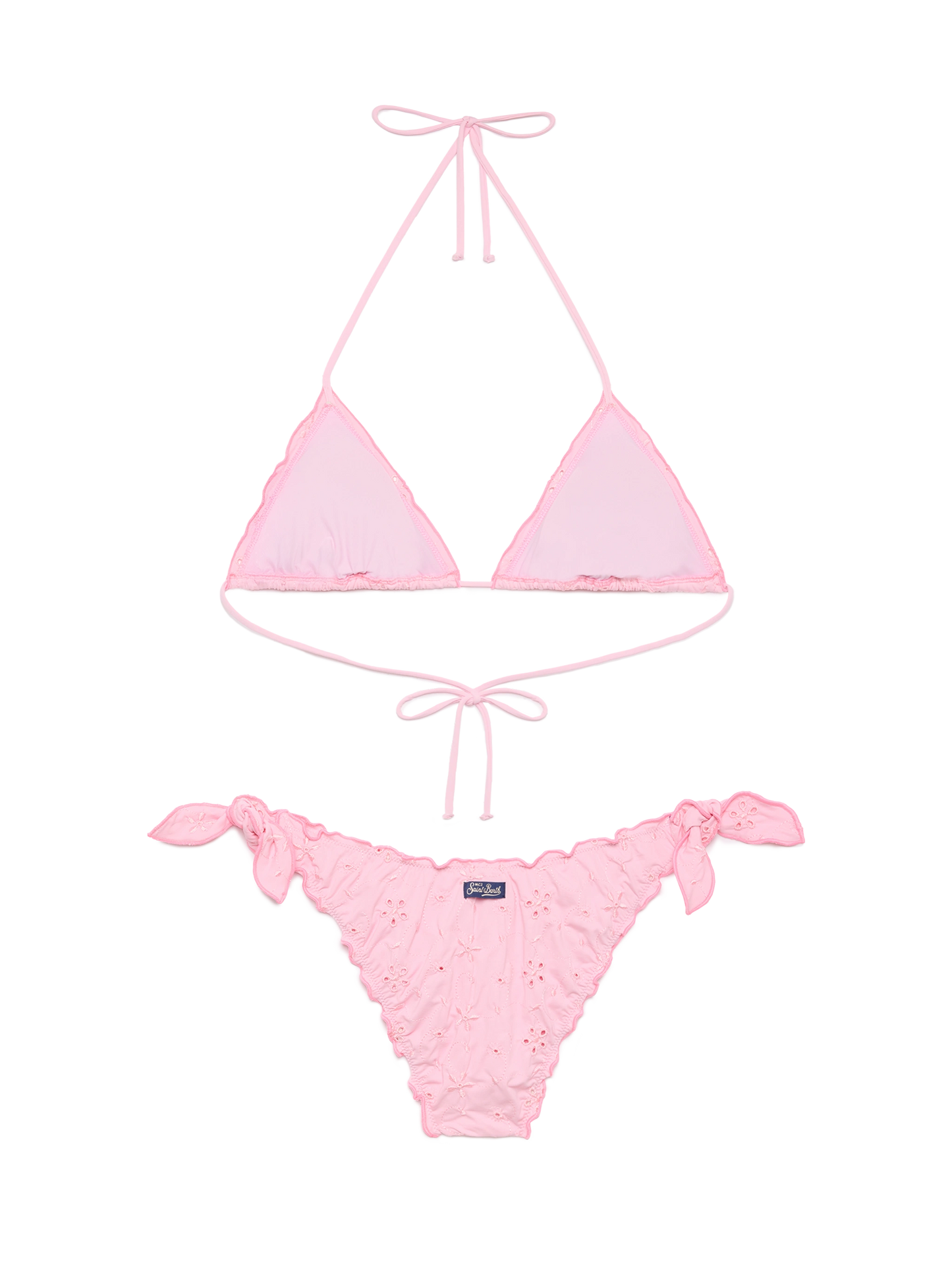Classic triangle bikini Sagittarius Moon in pink Sangallo lace - MC2 Saint Barth