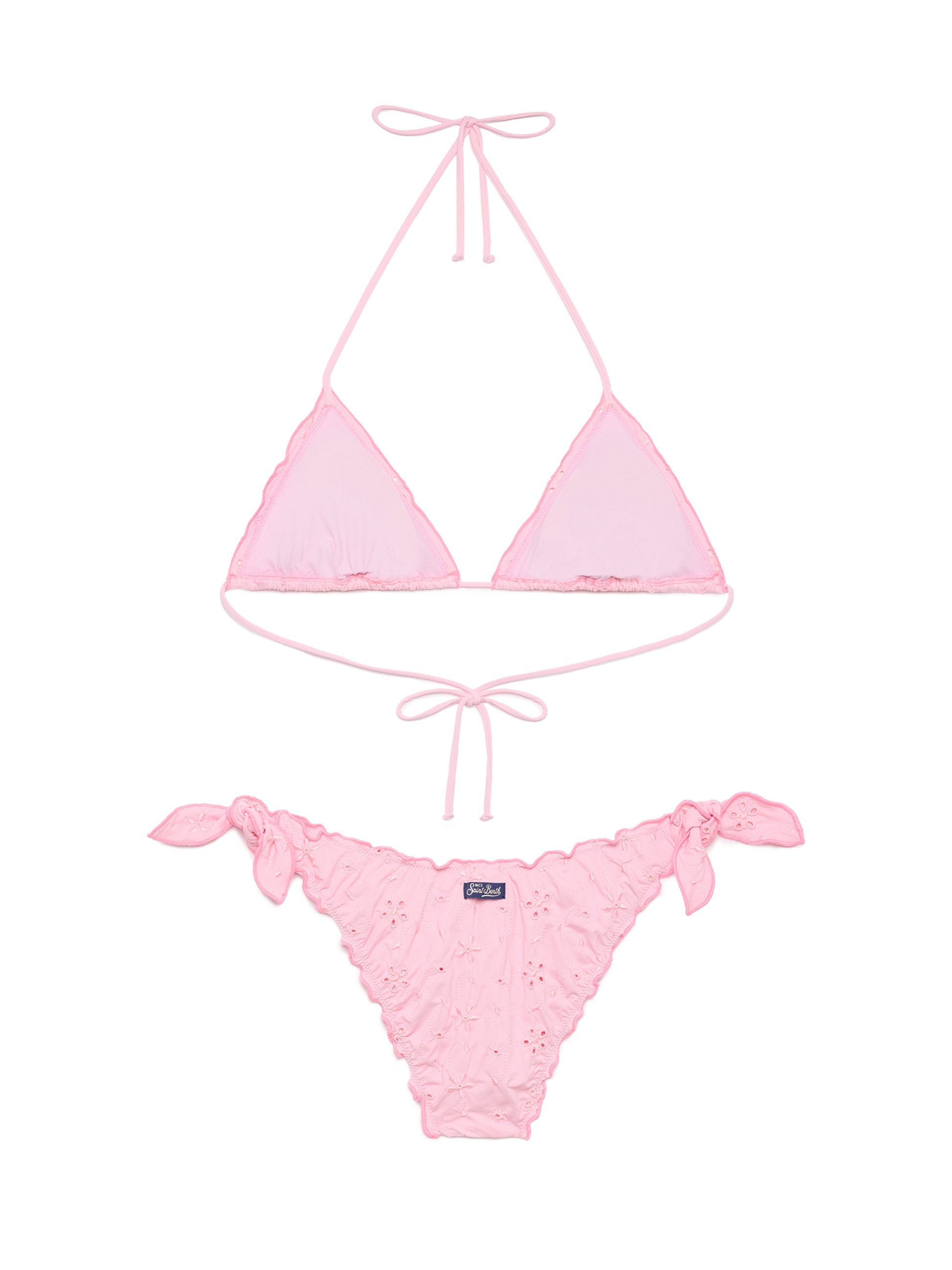 Classic triangle bikini Sagittarius Moon in pink Sangallo lace - MC2 Saint Barth