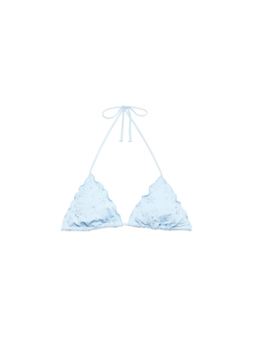 Sagittarius classic light blue Sangallo lace triangle top - MC2 Saint Barth