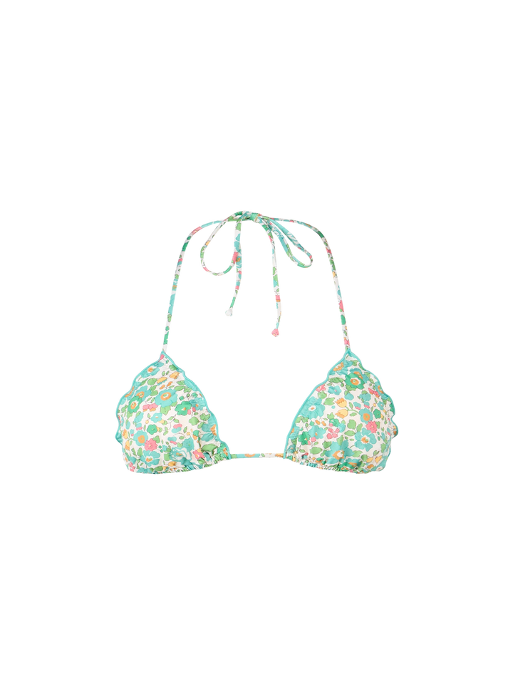 Woman Betsy classic triangle beach top Sagittarius | MADE WITH LIBERTY FABRIC - MC2 Saint Barth