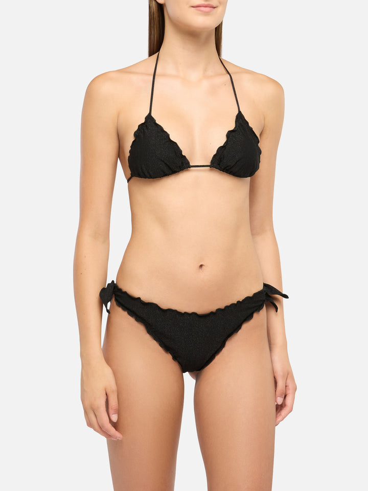Classic triangle bikini Sagittarius Moon in black lurex