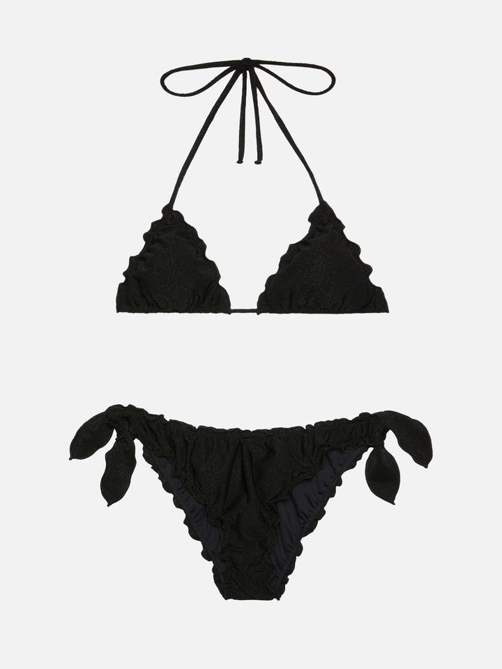 Classic triangle bikini Sagittarius Moon in black lurex