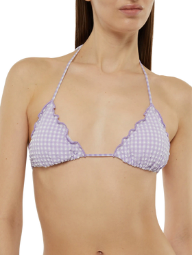 Sagittarius seersucker classic triangle top with gingham print - MC2 Saint Barth