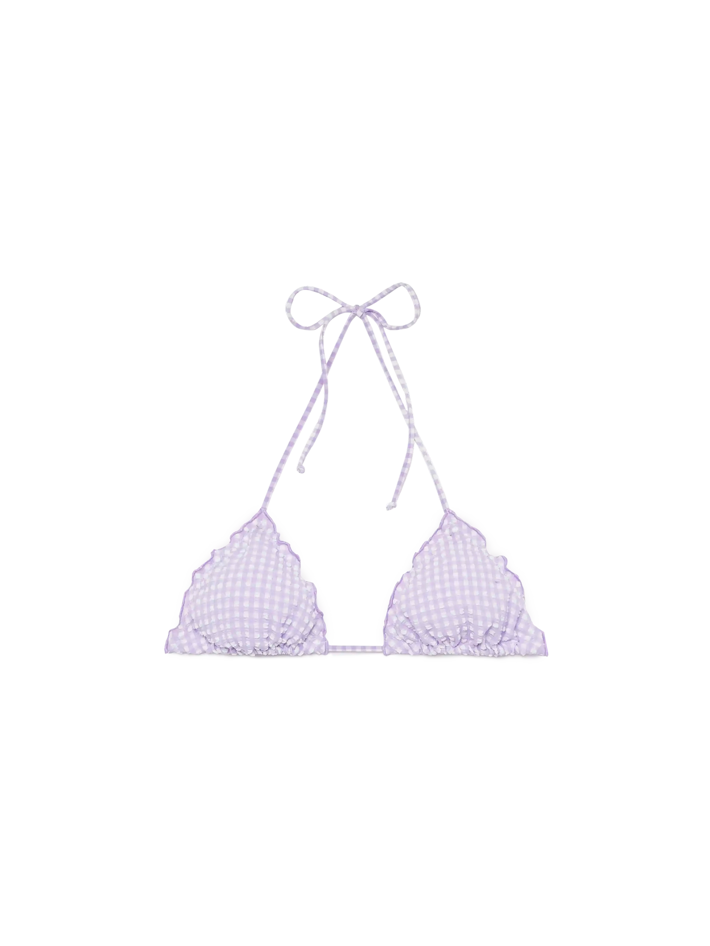 Sagittarius seersucker classic triangle top with gingham print - MC2 Saint Barth