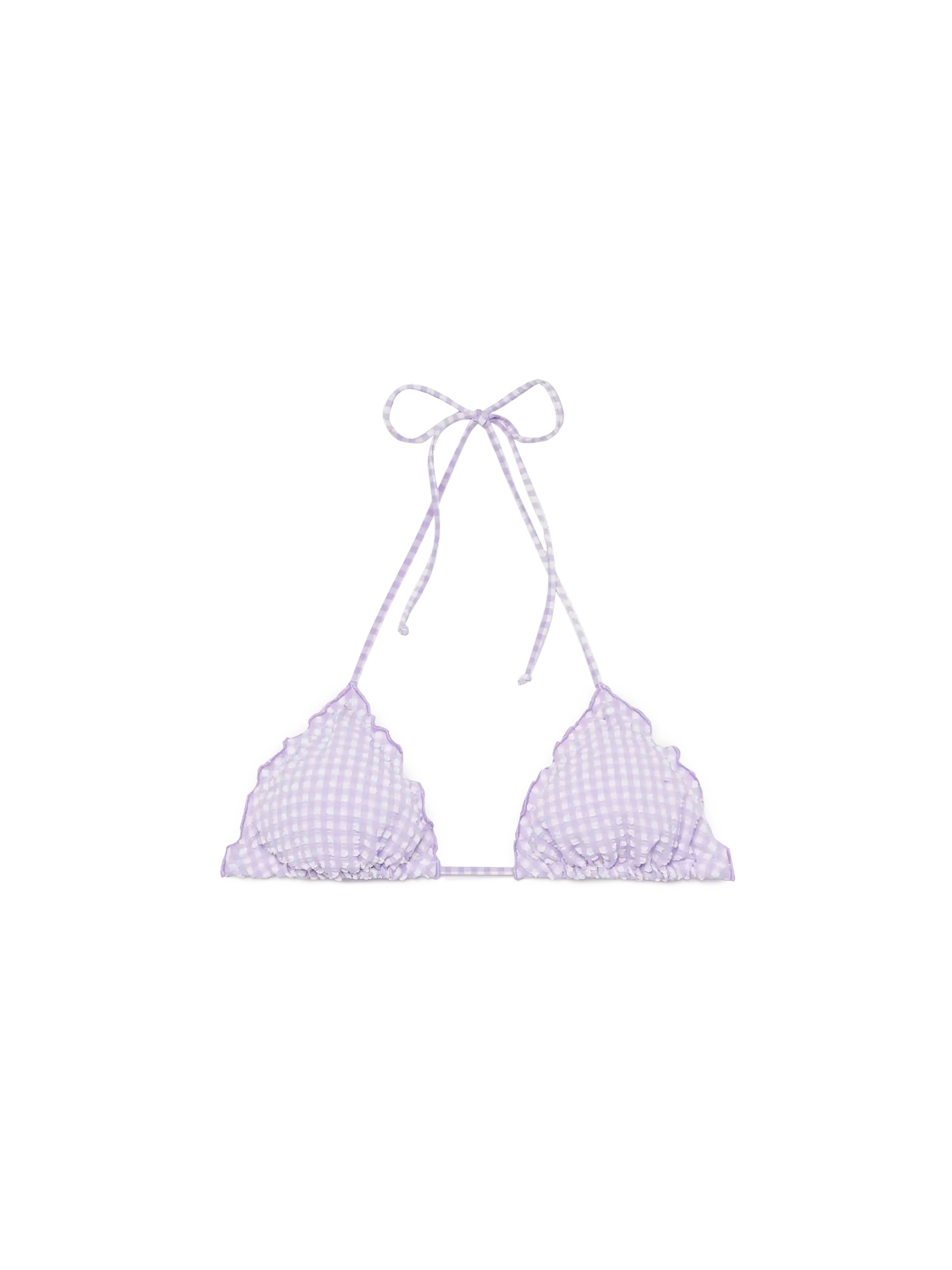 Sagittarius seersucker classic triangle top with gingham print - MC2 Saint Barth