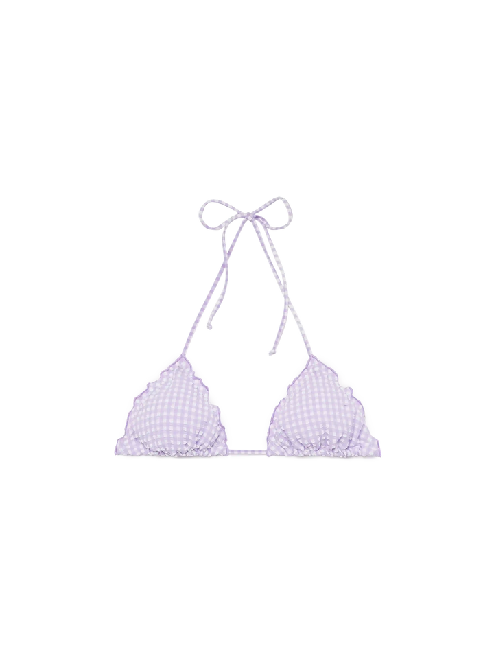 Sagittarius seersucker classic triangle top with gingham print - MC2 Saint Barth