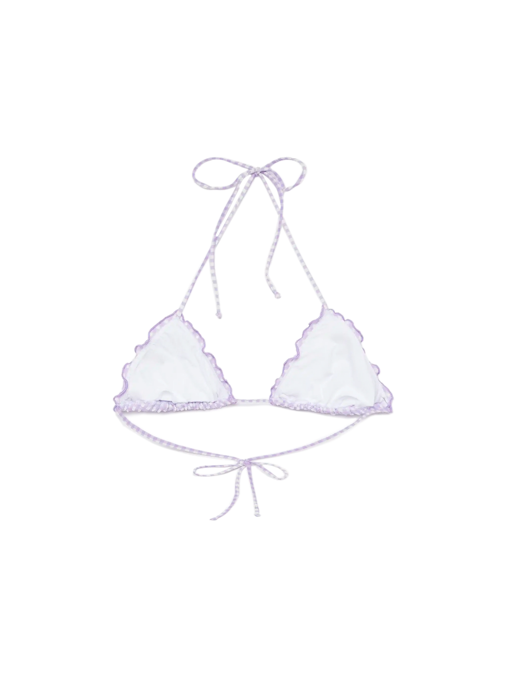 Sagittarius seersucker classic triangle top with gingham print - MC2 Saint Barth